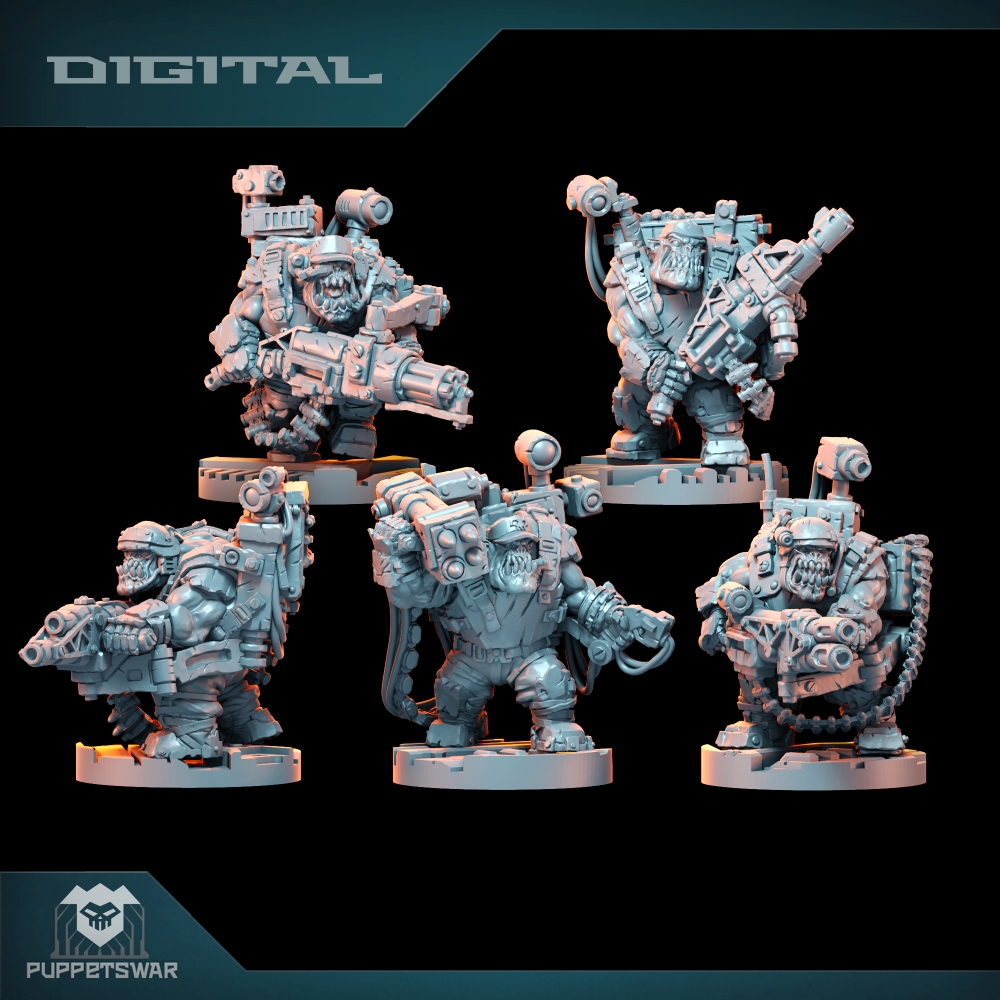 3D Printing Article - Orc Ultimate Badasses Squad, Green Skin
