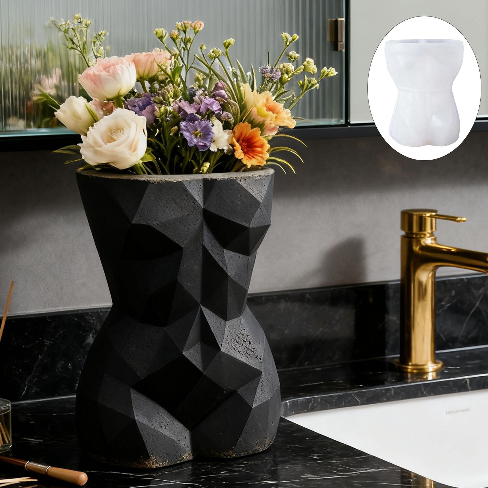 3D Geometric Female Body Flowe - огляд і ціна 3D Printing Vase