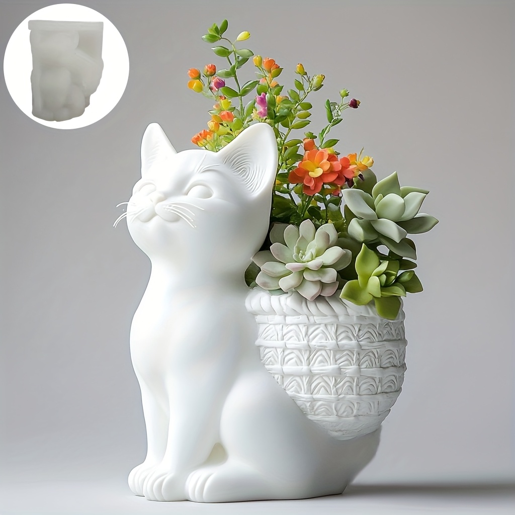 DIY 3D Squatting cat succulent - огляд і ціна 3D Printing Vase