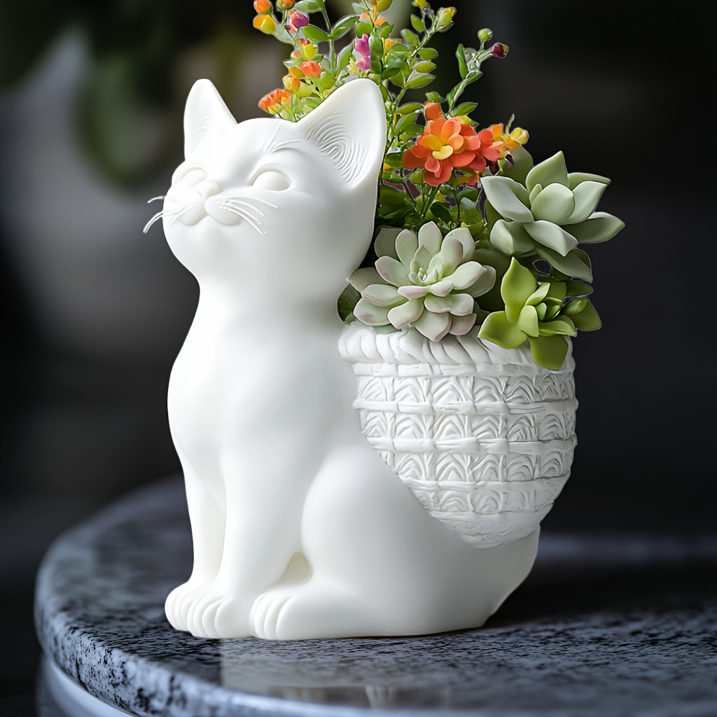 DIY 3D Squatting cat succulent - огляд і ціна 3D Printing Vase